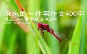 关于难忘的一件事的作文6篇